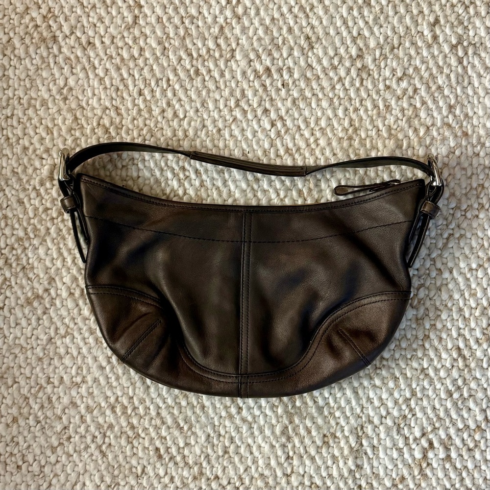 Coach Dark Brown Leather Shoulder Bag